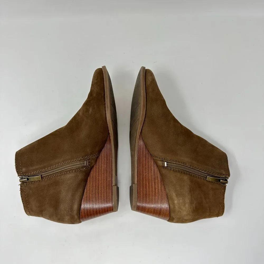 Franco Sarto Wera Wedge Soft Leather Ankle Booties Boots